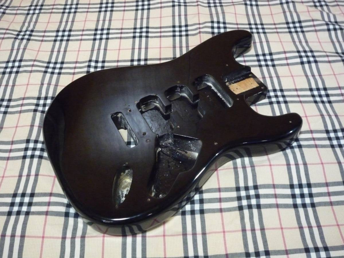 1987年製 ROCKOON (KAWAI) KRF-45 Body Black Long Scale用 Strato Style ロックーン（河合楽器） ストラトタイプ ボディ ブラック_画像1