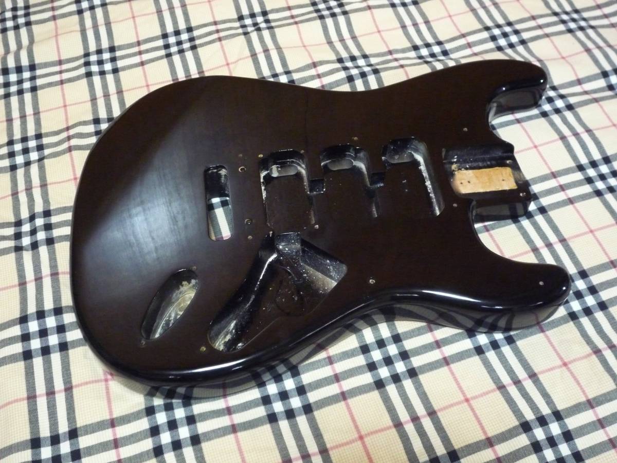 1987年製 ROCKOON (KAWAI) KRF-45 Body Black Long Scale用 Strato Style ロックーン（河合楽器） ストラトタイプ ボディ ブラック_画像2