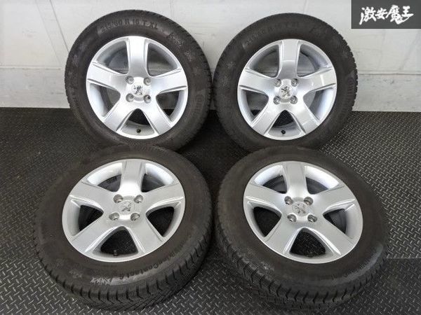 ●PEUGEOT プジョー 3008 純正 16インチ 7J +32 シルバー PCD108 4穴 9684880380 + スタッドレスタイヤ 215/60R16T 5mm山 4本 即納 棚O-6_画像1