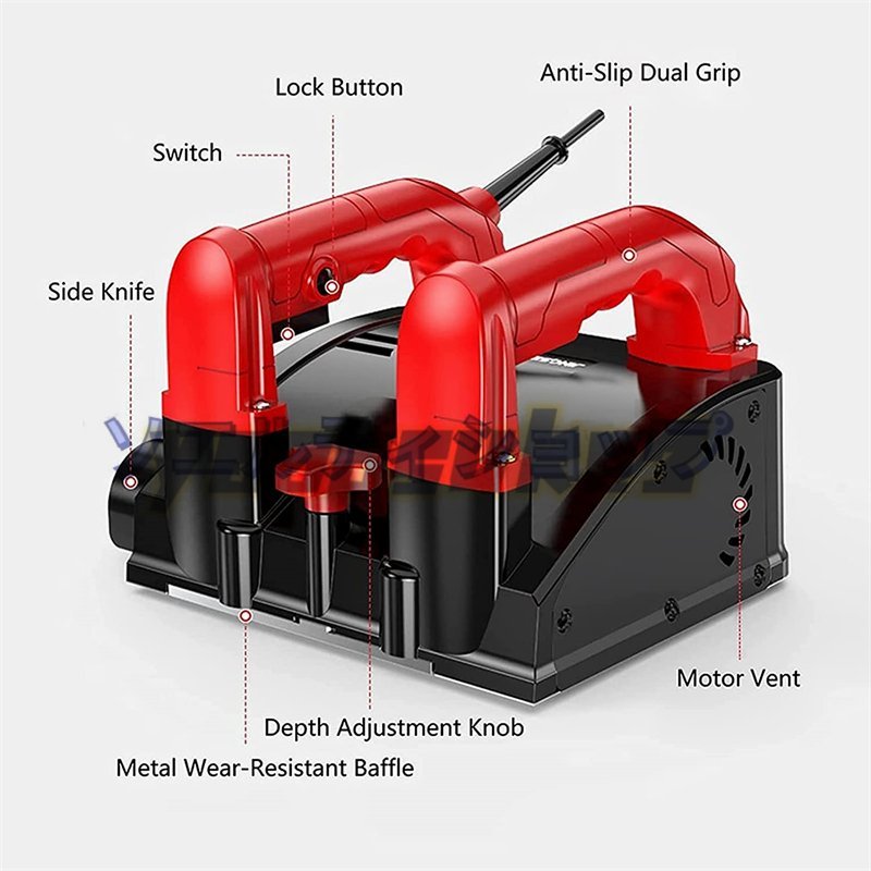 実用品★電動壁削り機 1600 W塗装機、除去工具160 mm幅1-4 mm深さ 古い壁の改質平ら化電動工具に使用 コンクリート削り機_画像3