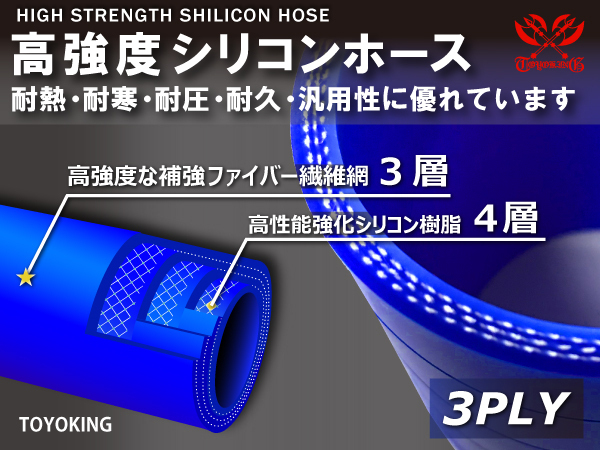 高強度 シリコンホース ストレート ロング 1000mm 長さ1m 同径 内径Φ127 ブルー ロゴマーク無し 耐熱ホース 汎用_画像3