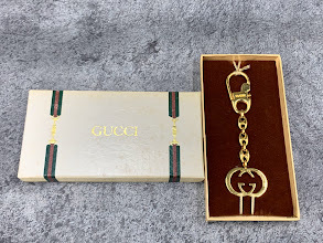 【 オールド グッチ キーホルダー キーリング 】OLD GUCCI ダブルG アンティーク レトロ_画像1