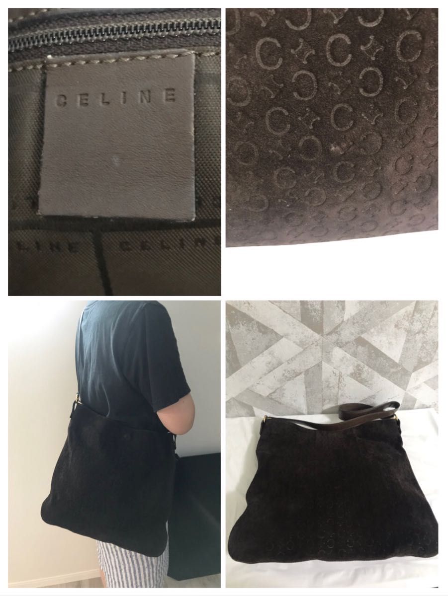 【美品】CELINE セリーヌ スエード Cマカダム 肩掛け ショルダーバッグ ショルダーバッグ