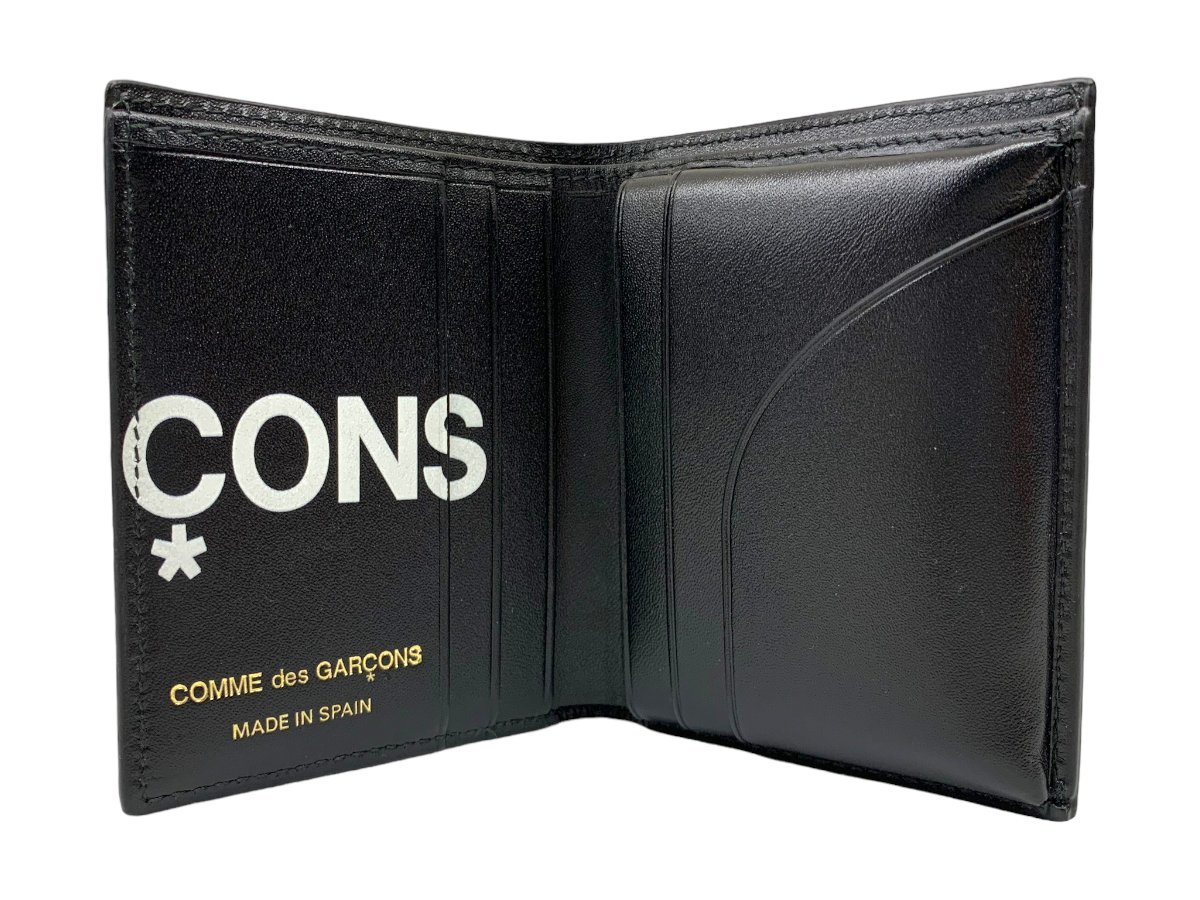 COMME des GARCONS ( Comme des Garcons ) HUGE LOGO WALLET BLACK folding twice purse change purse . less SA0641HL-BKBKOS black leather wi men's /036