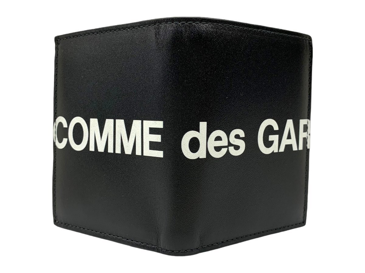 COMME des GARCONS ( Comme des Garcons ) HUGE LOGO WALLET BLACK folding twice purse change purse . less SA0641HL-BKBKOS black leather wi men's /036