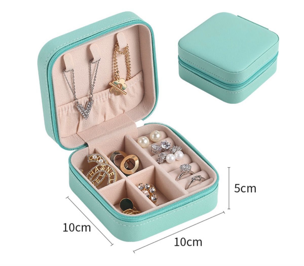 アクセサリーケース アクセサリー収納 ジュエリーボックス 水色宝石箱 小物 携帯用 ミニ PUレザー プレゼント