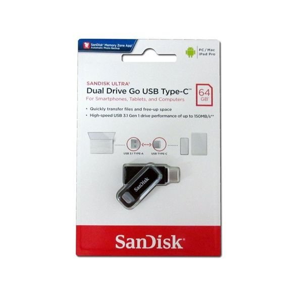 新品 SanDisk USBメモリー 64GB USB3.0対応 OTG/Type-C/Type-A兼用/高速転送 150MB/s 