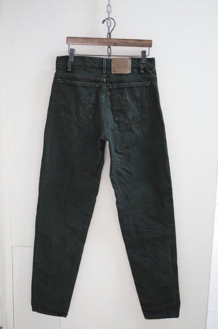 ∧LEVI'S 550-3041 RELAXED FIT TAPERED LEG 後染めグリーン / MADE IN USA ヴィンテージ