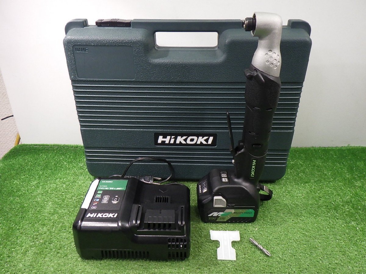 きれいな品★HiKOKI コーナーインパクトドライバ WH18DYA 18V 充電器・バッテリー1個・ケース付 ハイコーキ やや傷や汚れあり 中古品
