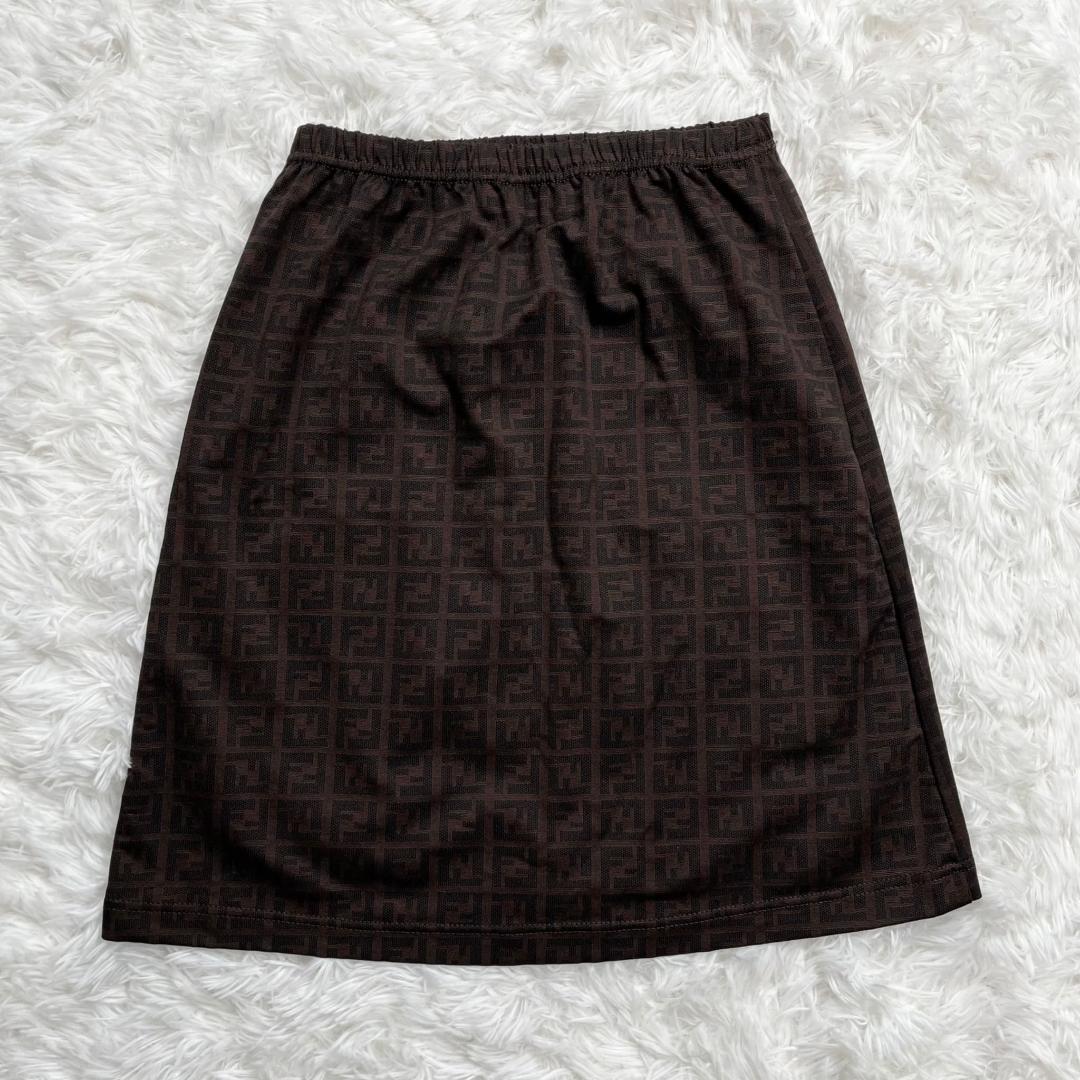 未使用品 FENDI フェンディ ズッカ柄 スカート ズッカ ロゴ ブラウン
