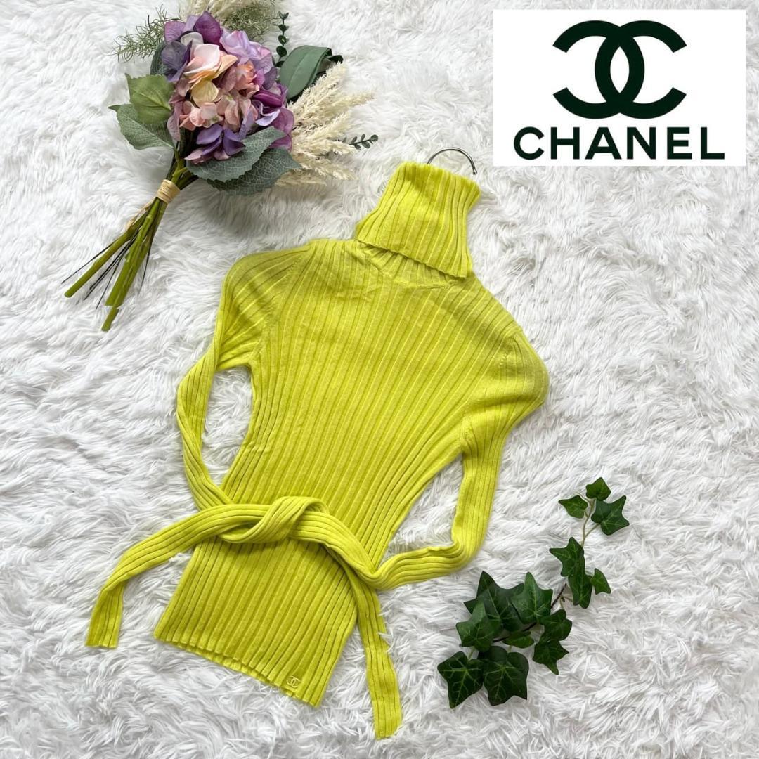 ヤフオク! - CHANEL シャネル プリーツ カシミヤ ハイネック タ...