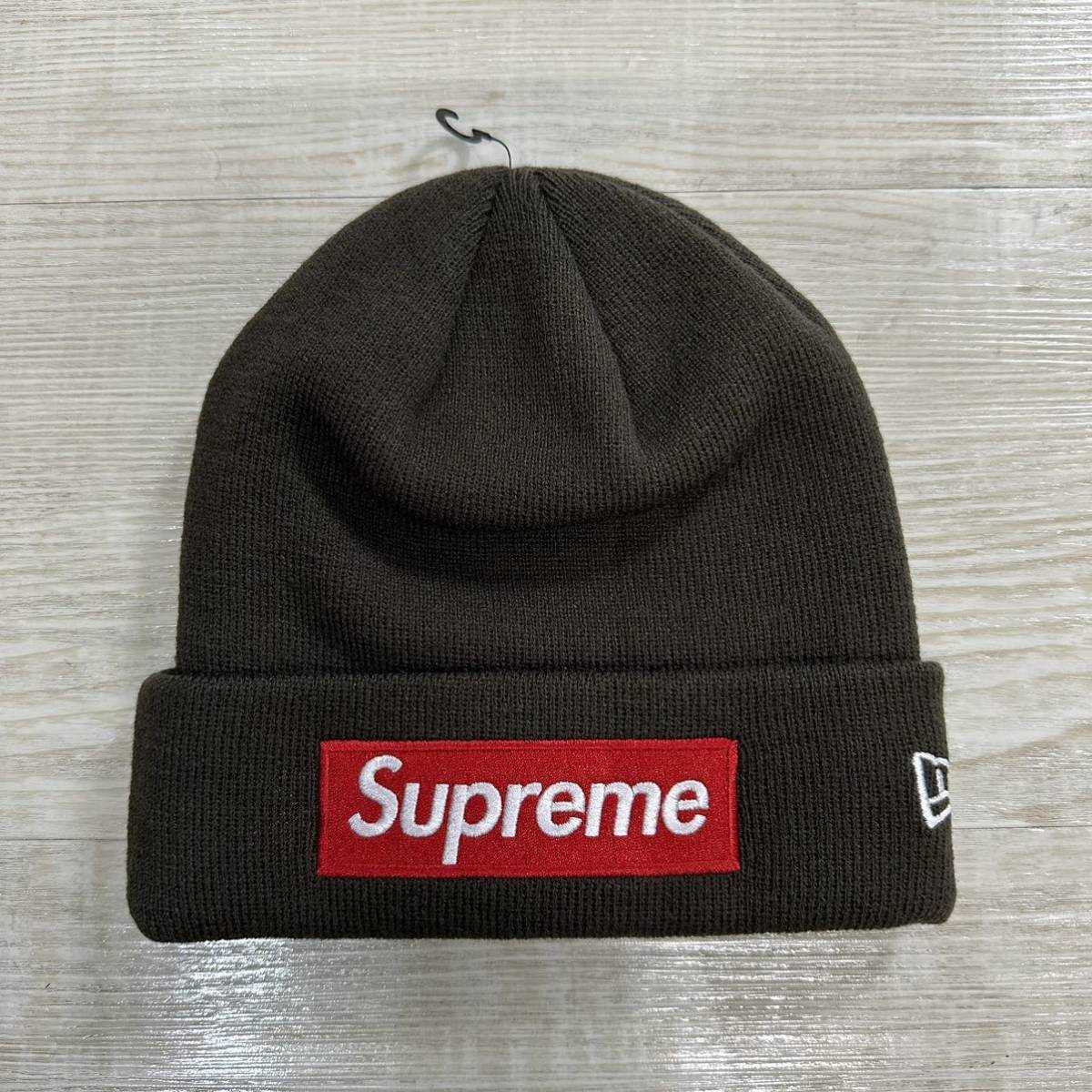 22aw 2022 Supreme x New era シュプリーム x ニューエラ Box Logo Beanie ボックス ロゴ ビーニー ニット帽 Brown ブラウン サイズ FREE_画像1