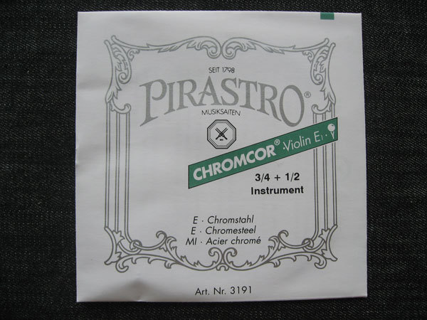 PIRASTRO クロムコア バイオリン弦 E線分数 3/4-1/2 ボールNr.3191/新品_画像1