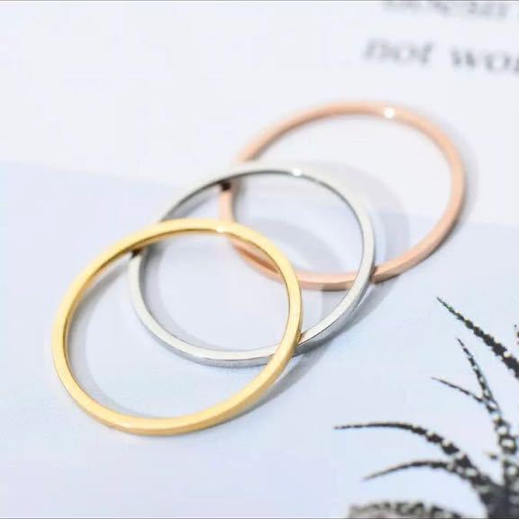  new goods 19.5 number stainless steel superfine ring 1mm pink gold 18KGP slim small ring piling attaching unisex pretty small pra free shipping 