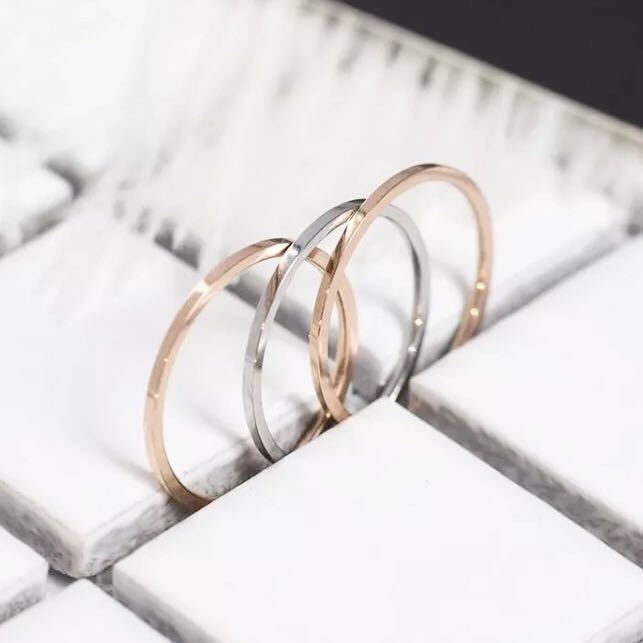  new goods 19.5 number stainless steel superfine ring 1mm pink gold 18KGP slim small ring piling attaching unisex pretty small pra free shipping 