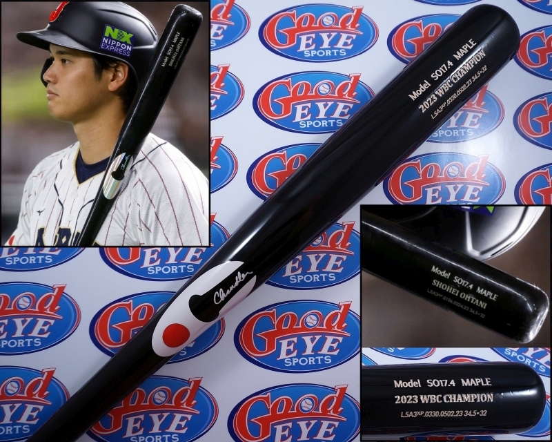 GE★大谷翔平2023年SO17.4本人モデルCHANDLER(チャンドラー)「2023 WBC CHAMPS」刻印入り日本国旗ロゴ特注XP加工バット#実使用同長さ, 重さの画像1