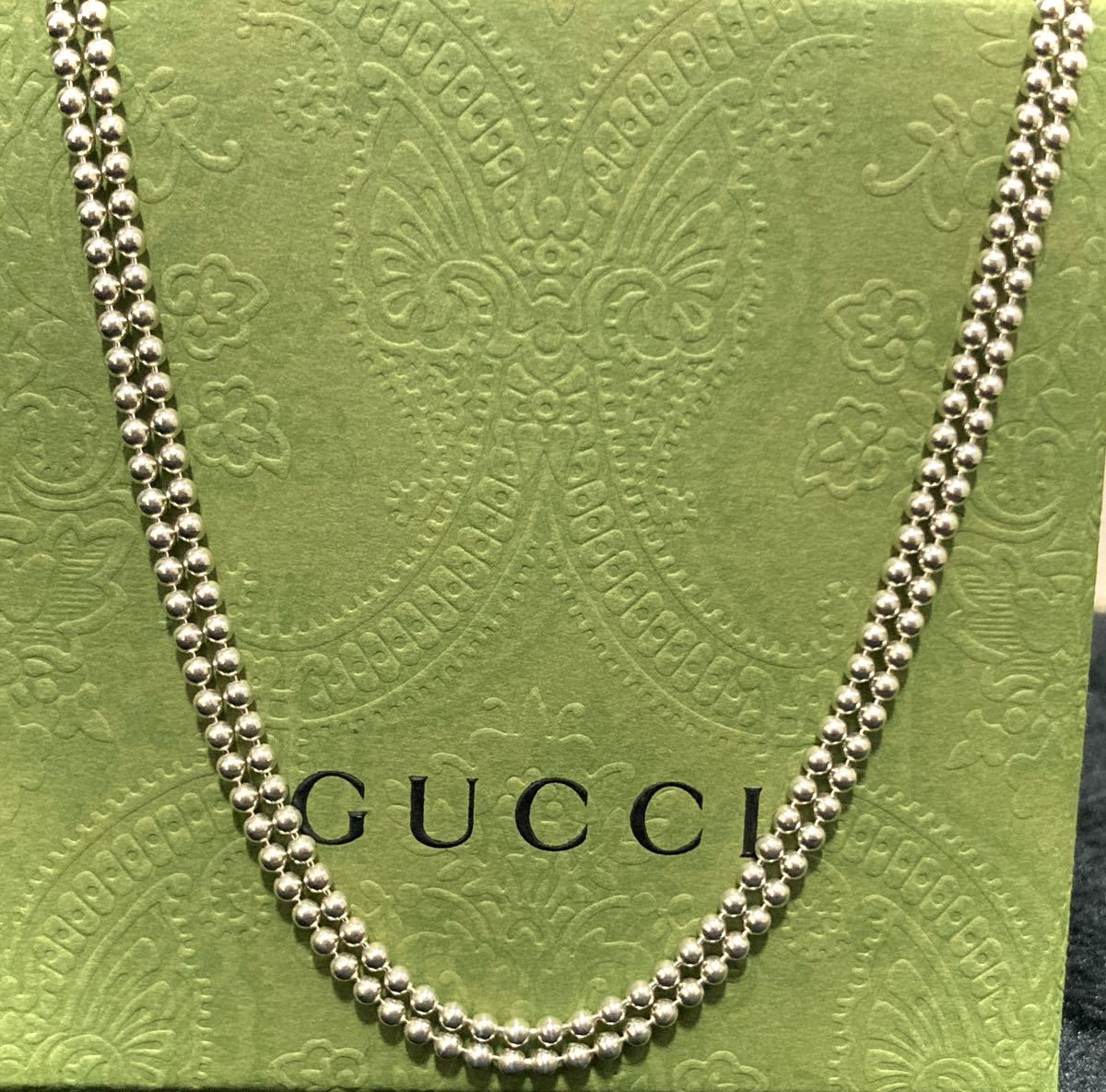 正規品(2)GUCCI/グッチ 2連 ボールチェーン/Wチェーン ネックレス