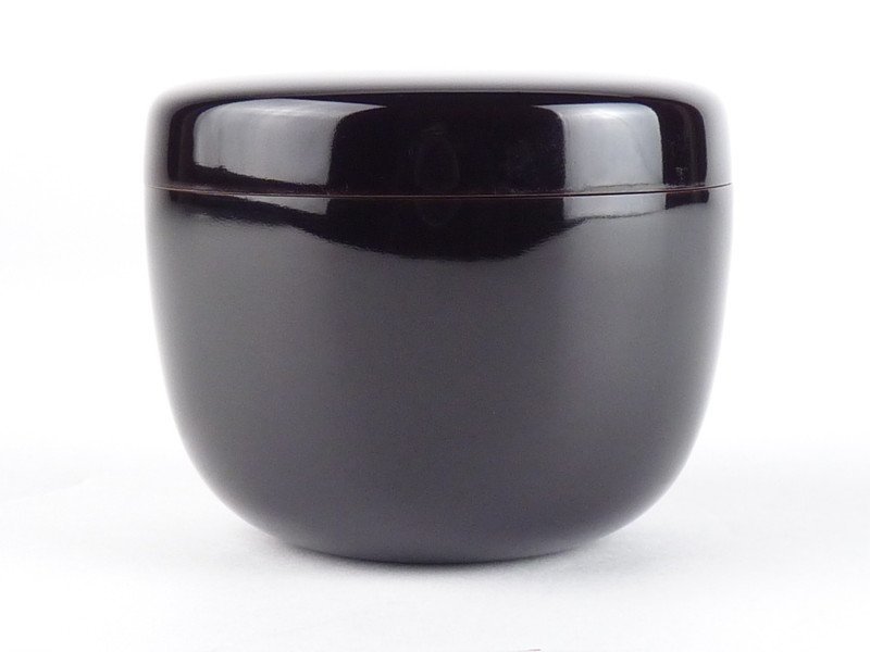 都屋】11 塗師 中村宗哲「利休形 白粉解 棗」共箱 幅 約6.5cm 高さ 約