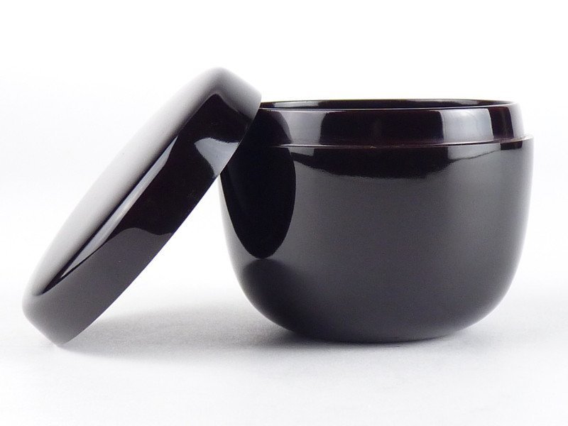 都屋】11 塗師 中村宗哲「利休形 白粉解 棗」共箱 幅 約6.5cm 高さ 約