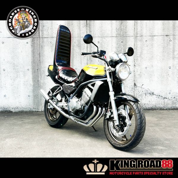 【全国送料無料■期間限定 】カワサキ / バリオスⅠ型 / ZR250A ☆ 3段シート / エナメル / ブラック パイピングレッド / 三段シート_画像1