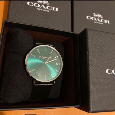 人気定番 COACH 腕時計 グリーン Charles 14602436 コーチ
