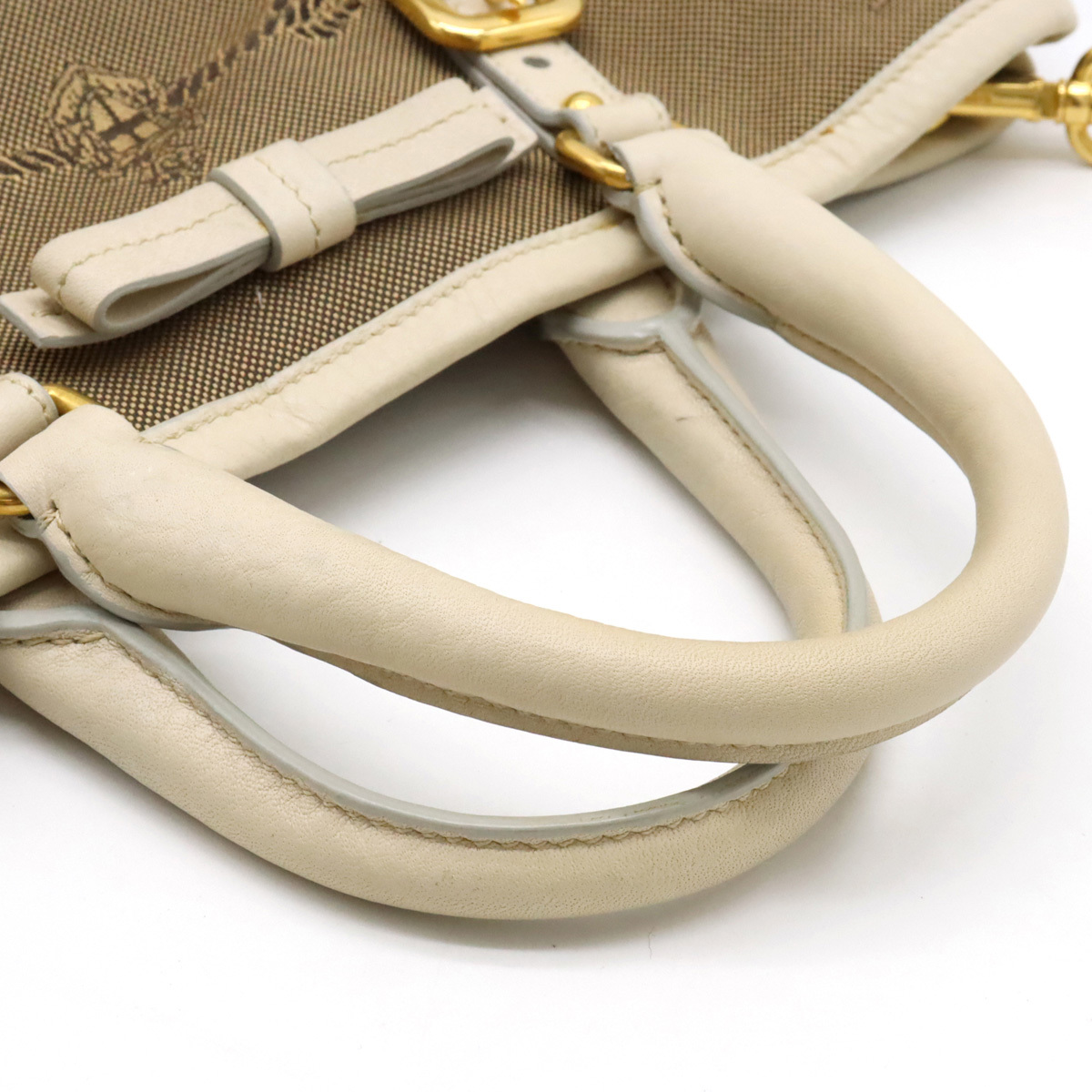 PRADA プラダ ロゴジャガード リボン ハンドバッグ トートバッグ 2WAY