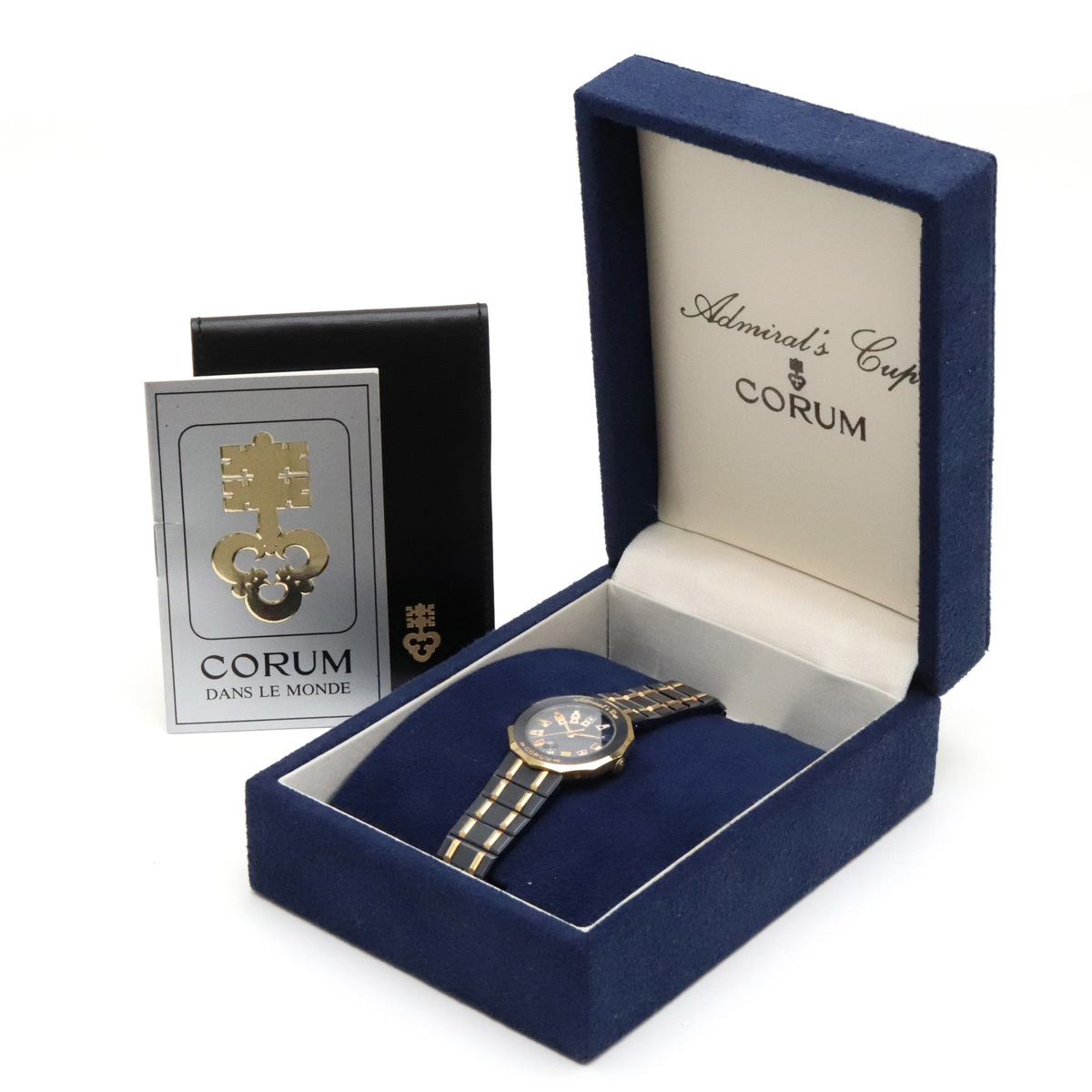 CORUM コルム アドミラルズカップ ガンブルー K18YG イエローゴールド
