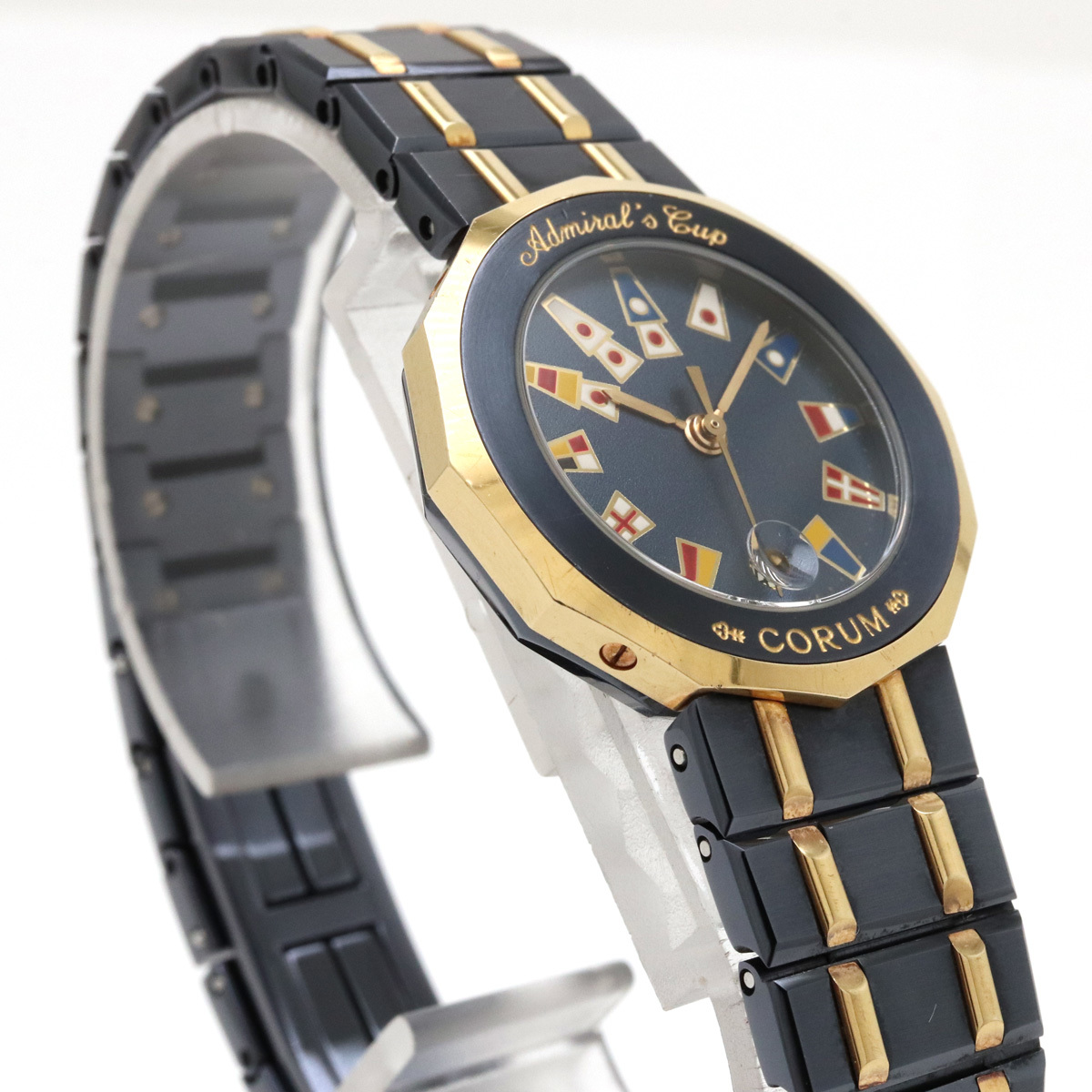 CORUM コルム アドミラルズカップ ガンブルー K18YG イエローゴールド