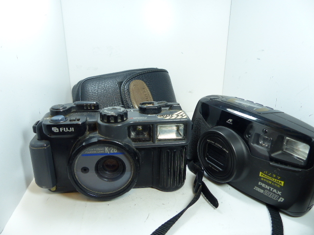  Fuji 28. wide-angle construction work camera K-28+ Pentax ZOOM280-P two pcs Junk 