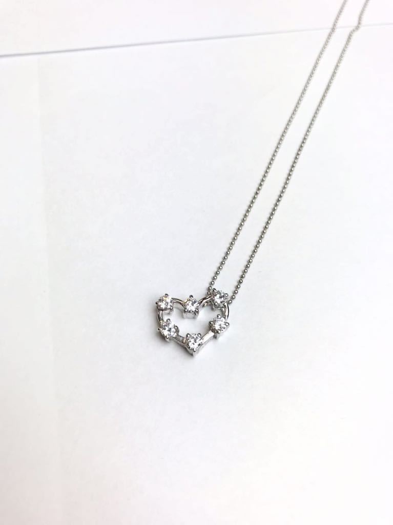 (D) 未使用 Crossfor New York クロスフォーニューヨークSTAR HEART SV925 ネックレス シルバー 送料250円_画像2