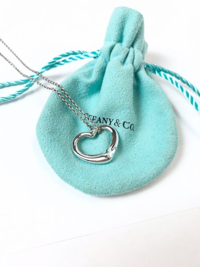 (D) TIFFANY&Co. ティファニー オープンハート ネックレス シルバー ハ③_画像1