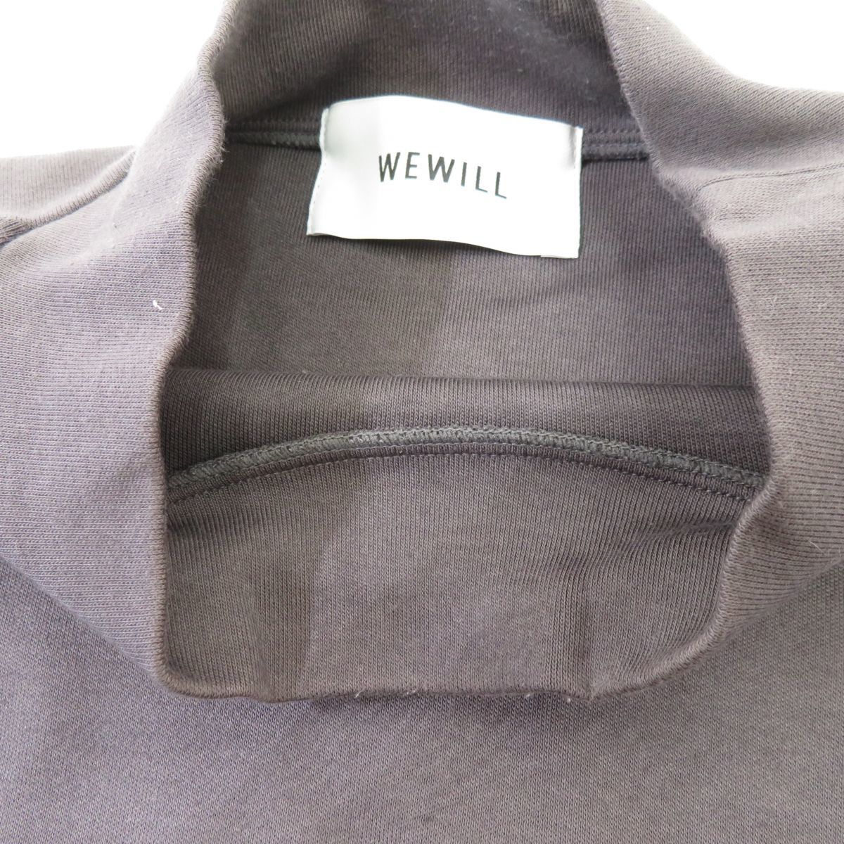 130 WEWILL ウィーウィル SMOOTH MOCK TURTLE NECK T-SHIRT モックネックTシャツ W-000-8015 サイズ：3 Shark ※中古_画像10