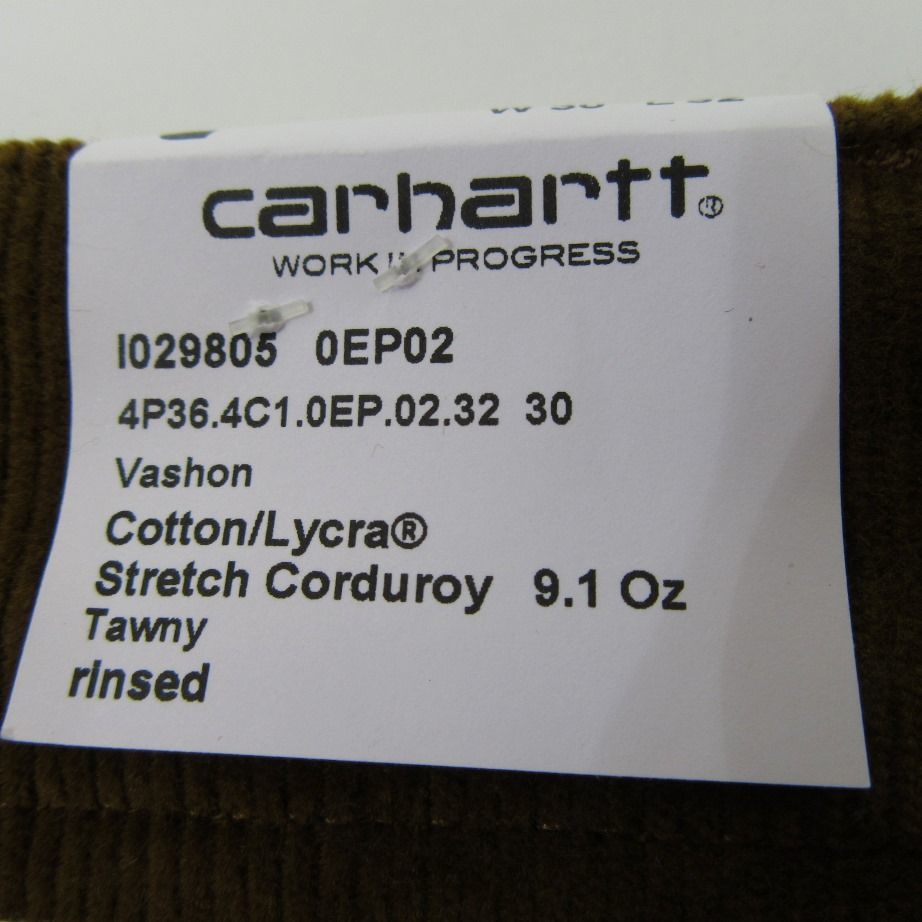 136【未使用】CarharttWIP カーハート Corduroy Sid Pant コーデュロイシドパンツ I029805 サイズ:30×32_画像6