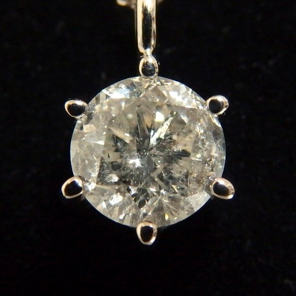 美品★プラチナ 大粒 ダイヤ ダイヤモンド 1.550ct チェーン ネックレス 1粒 Pt900 Pt850★_画像7