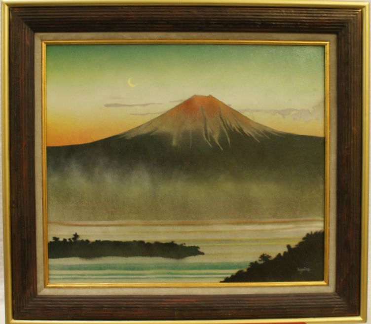 ・作者： 引野 征二 ・画題： 「富士朝雲」 ・技法： 油彩画（原画）（A1-HIO-R4-6-17-18.5）