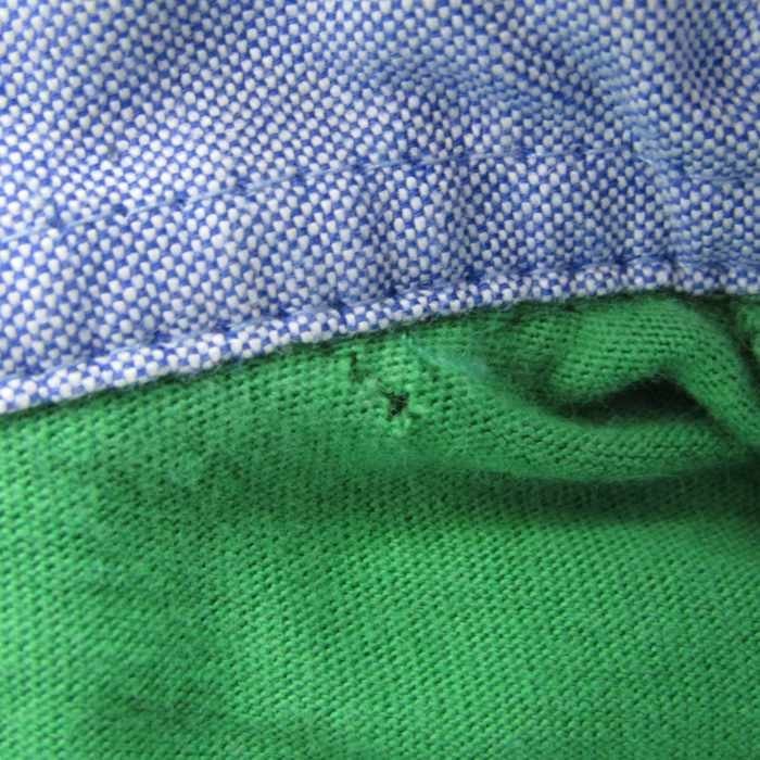 ギャップキッズ 半袖デニムシャツ 重ね着風 ポロシャツ ボーダー 男の子用 110サイズ 緑青 キッズ 子供服 GAPKIDS_画像6