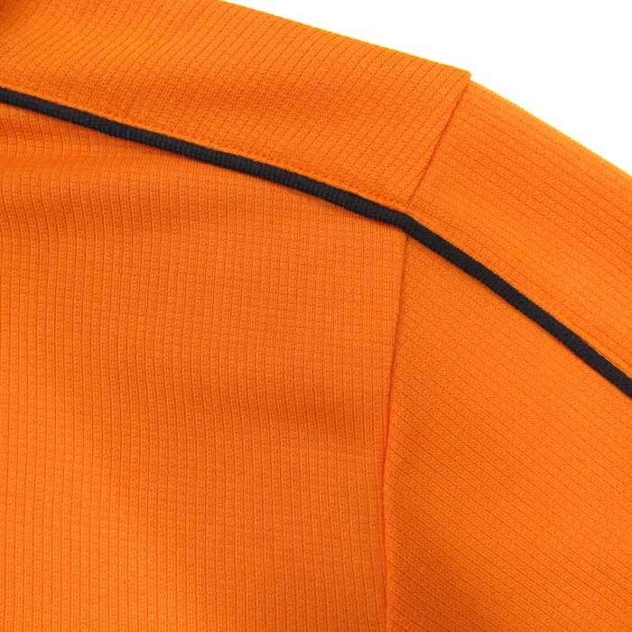 ティゴラ 長袖ポロシャツ ハーフジップ ロゴ トップス スポーツウェア プラクティスシャツ メンズ Lサイズ オレンジ TIGORA_画像5
