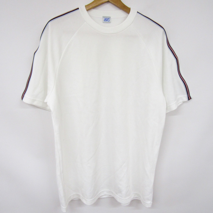 アシックス 半袖Tシャツ クルーネック トップス スポーツウェア 日本製 大きいサイズ メンズ 2XOサイズ ホワイト asicsの画像1