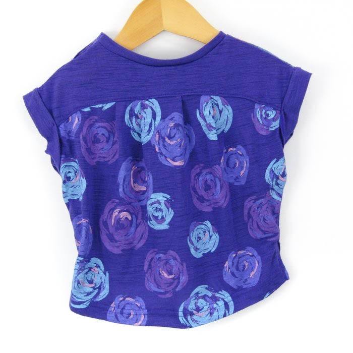  Anna Sui Mini short sleeves T-shirt butterfly . Logo print tops for girl 80 size blue purple baby child clothes ANNA SUI mini