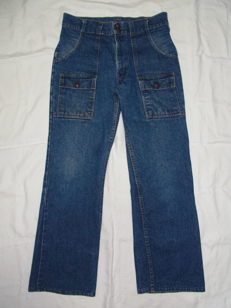 ☆ 70s USA製 ビンテージ Levi's リーバイス デニム ブッシュパンツ ストレート w32 ☆古着 TALON42 オレンジタブ オリジナル 60s_画像1