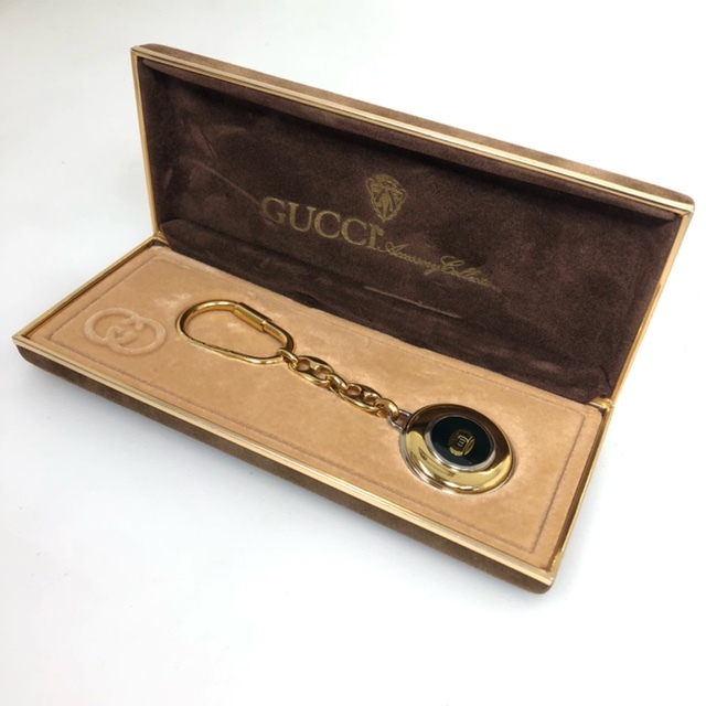 【新品】GUCCI グッチ キーリング 刻印 箱付き GUCCI】グッチ キーホルダー インターロッキング キーリング 箱