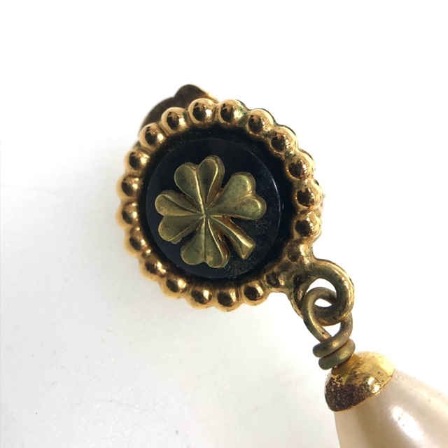 【CHANEL】シャネル イヤリング クローバー ティアドロップパール 箱