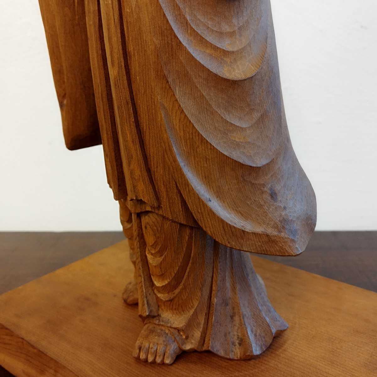 仏教美術 木彫 観音菩薩 白衣観音 立像 仏像 細密彫刻 銘あり