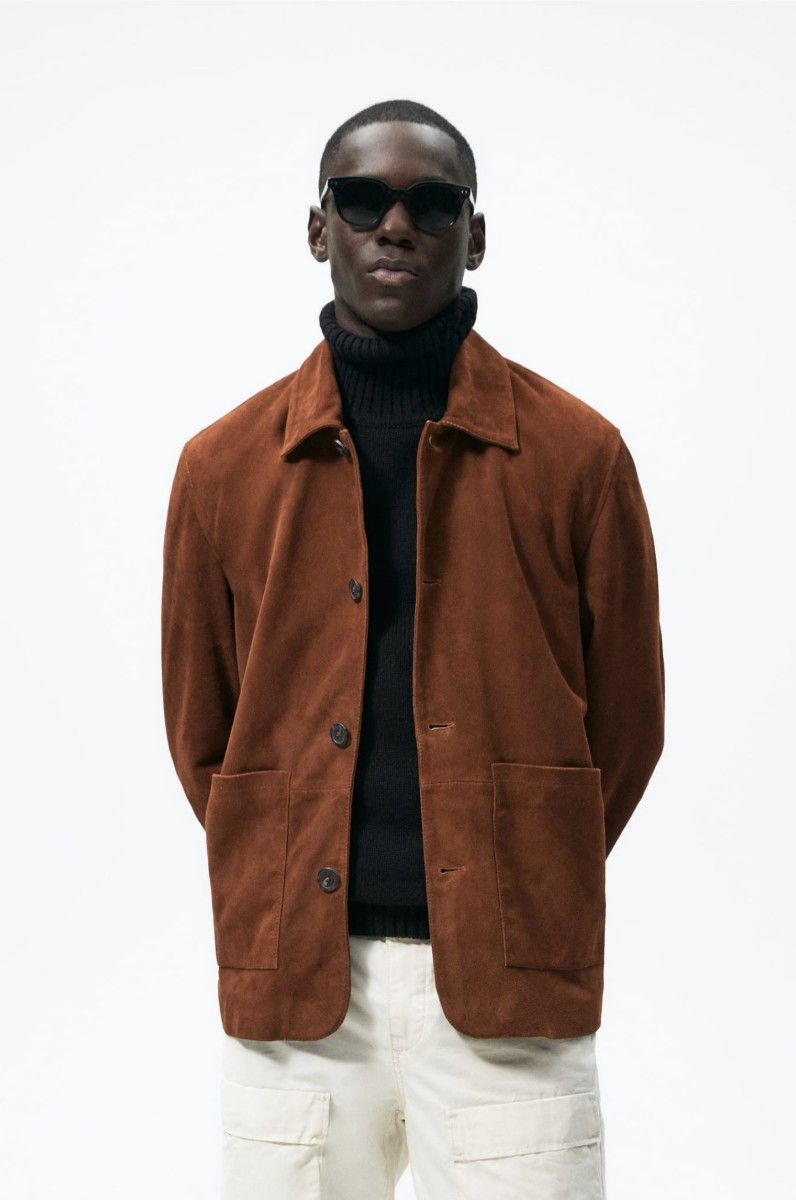 ZARA ザラ スエード ジャケット ブラウン 茶 ヤギ皮 ゴート 革 ZARA ザラ スエード ジャケット ブラウン 茶 ヤギ皮 ゴート 革