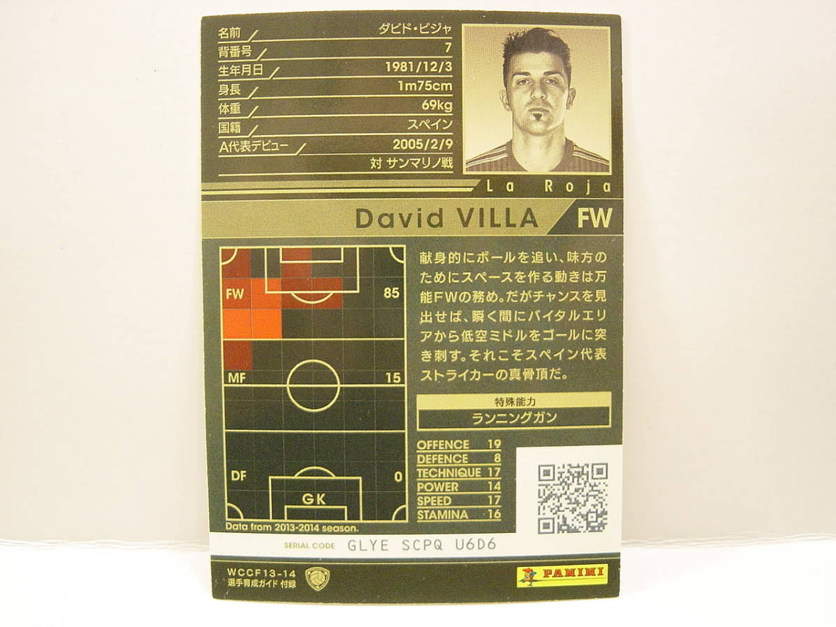 ■ WCCF 2013-2014 SPS-EXT ダビド・ビジャ　David Villa 1981 Spain　ESP La Roja 13-14 Extra Card_画像4