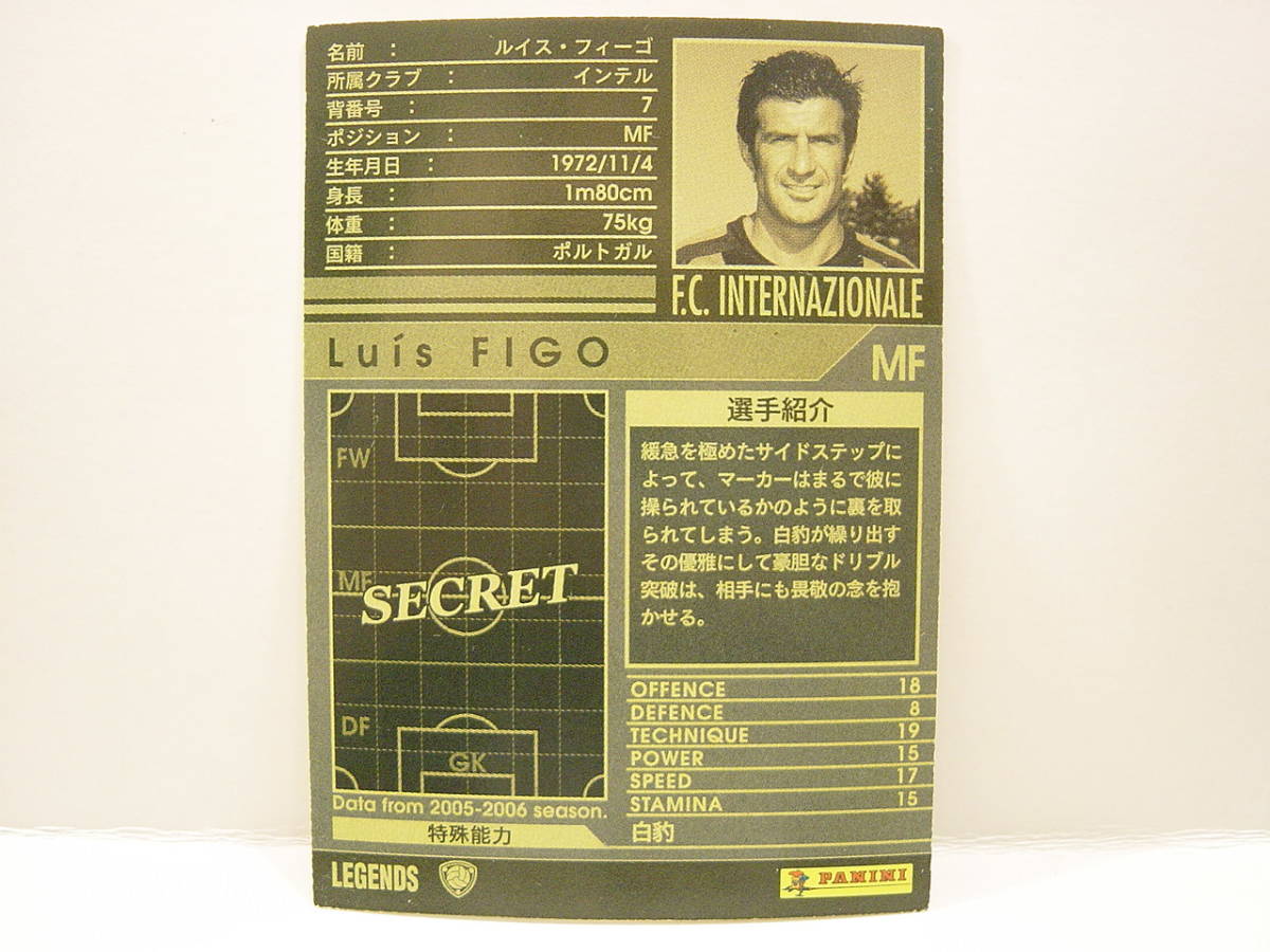 ■ WCCF 2005-2006 LE ルイス・フィーゴ　Luis Figo 1972 Portugal　FC Inter Milano 2005-2009 Legends_画像4