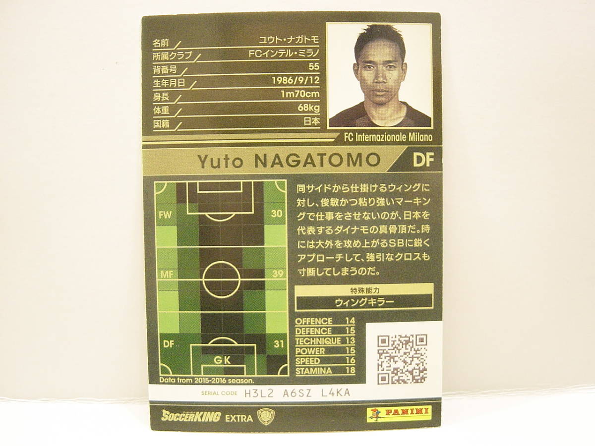 ■ WCCF 2016-2017 WSB-EXT ユウト・ナガトモ　長友佑都 1986 Yuto Nagatomo　FC Inter Milano 16-17 Extra Card_画像4