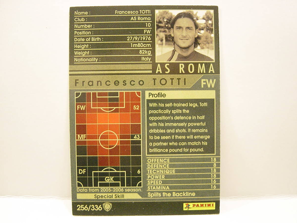 WCCF 英語版 海外限定排出版 2005-2006 フランチェスコ・トッティ Francesco Totti 1976 Italy AS Roma 05-06 Panini_画像2