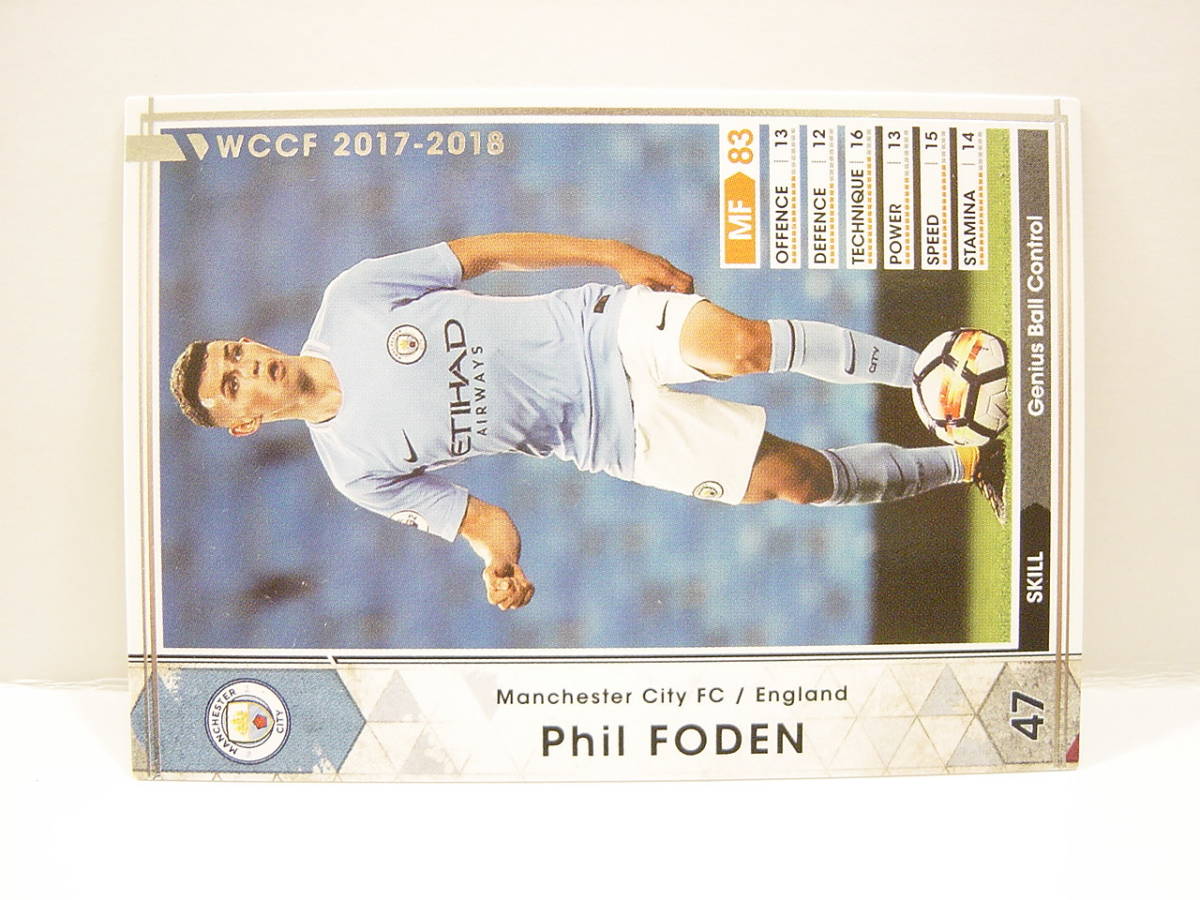 WCCF 2017-2018 EXTRA 白 フィル・フォデン　Phil Foden 2000 England No.47 Manchester City 17-18 Rookie Card Panini SEGA_画像2