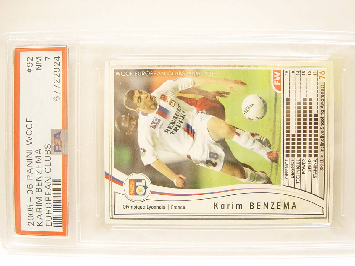 PSA鑑定済 Panini WCCF 2005-2006 白 カリム・ベンゼマ　Karim Benzema 1987 France　No.19 Olympique Lyonnais 05-06 PSA7_画像2